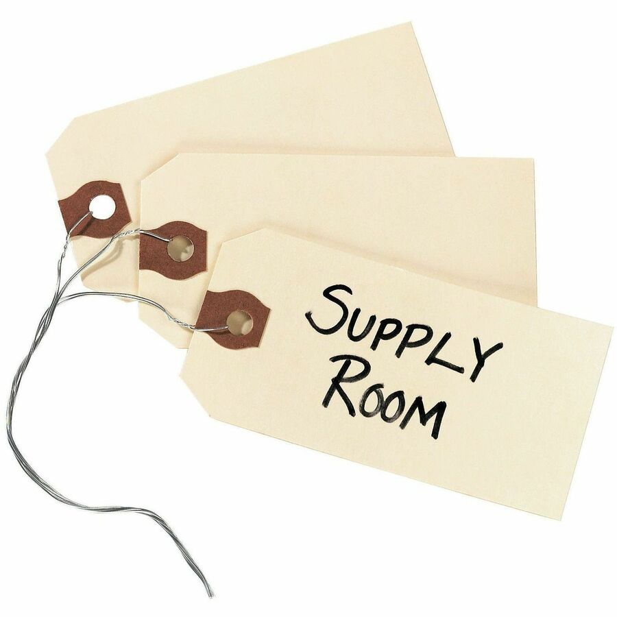 Avery® Shipping Tags with Wire, 11.5 pt. Stock, 3-1/4" x 1-5/8" , 1,000 Manila Hang Tags