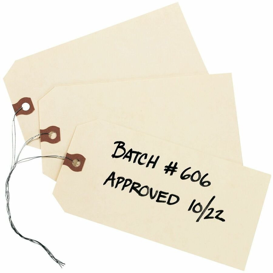 Avery® Shipping Tags with Wire, 11.5 pt. Stock, 4-1/4" x 2-1/8" , 1,000 Manila Hang Tags