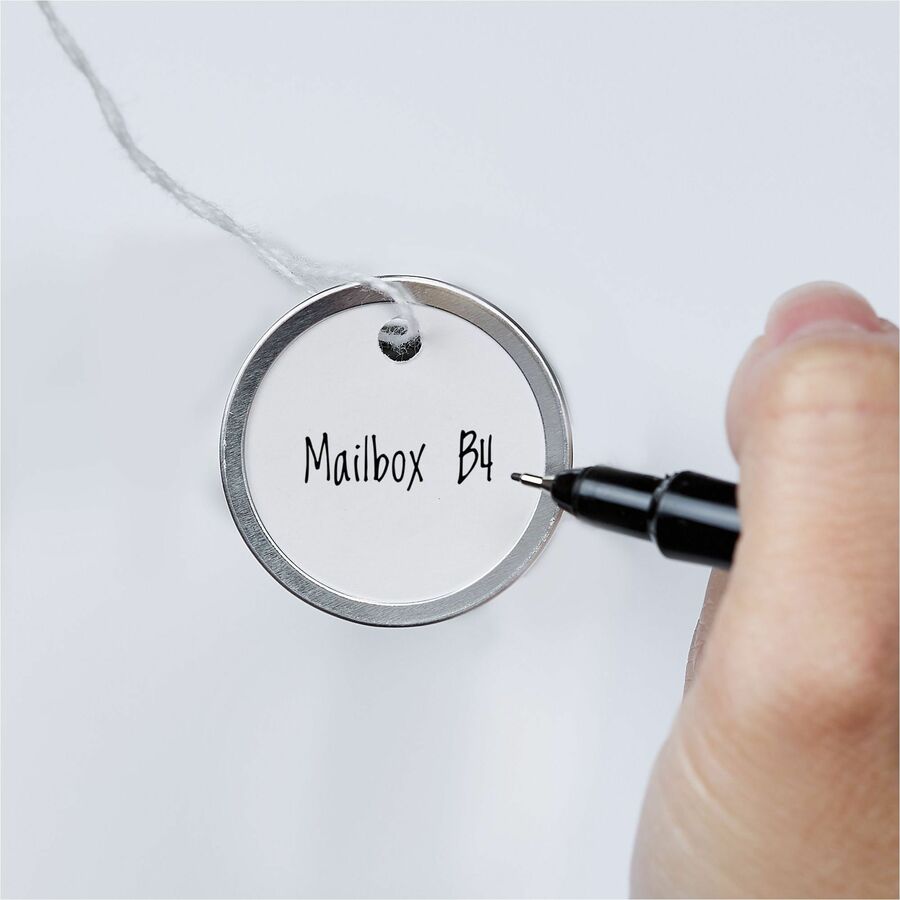 Avery® 1-1/4" Metal Rim Key Tags, Strung, White, 500 Tags (14313)