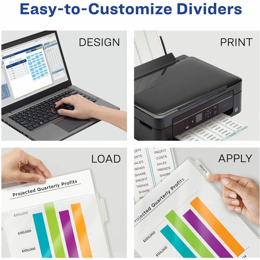 Avery® Print & Apply Sheet Protector Dividers
