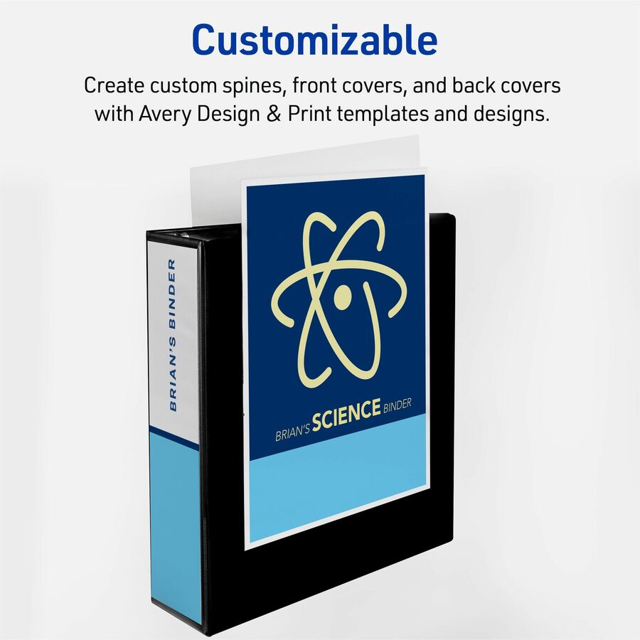 Avery Heavy-Duty View Binder, 3" EZD Rings, 1 White Binder (79193)