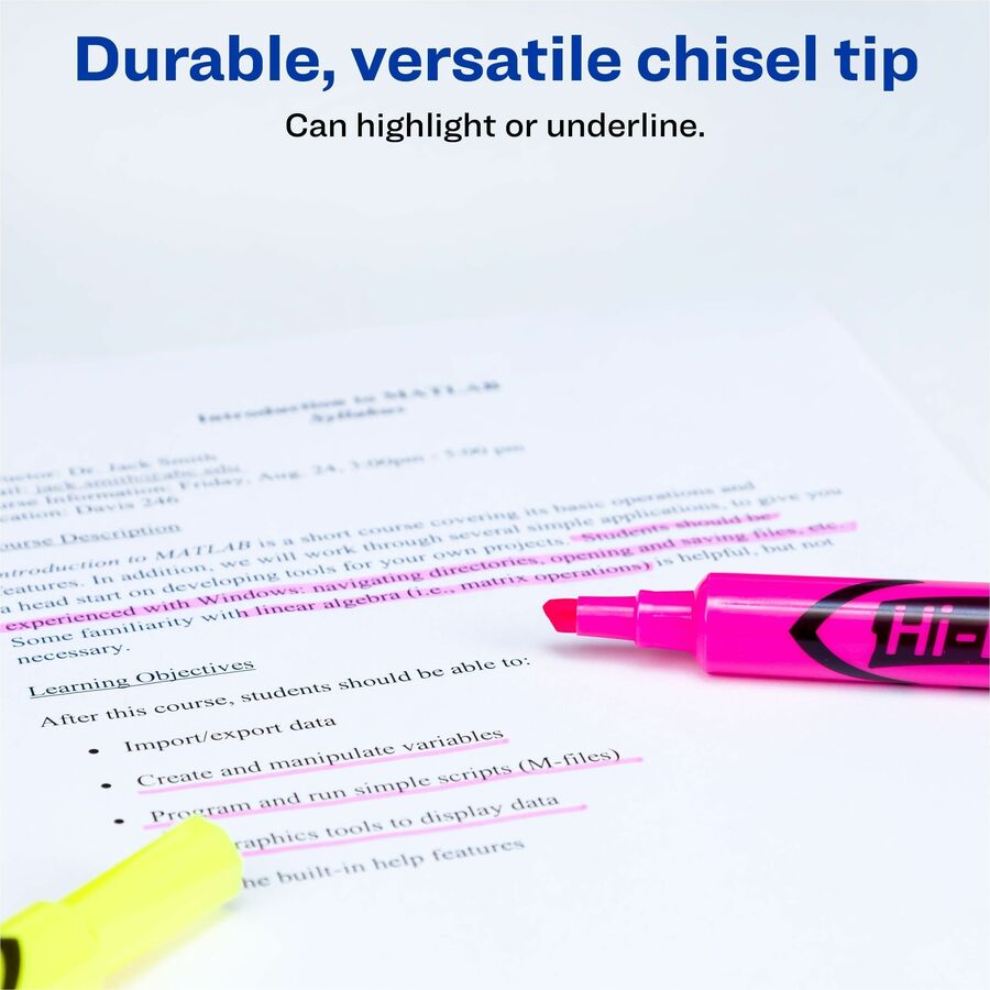 Avery® Hi-Liter(R), Pink and Yellow Highlighters, 24 Total (98189)