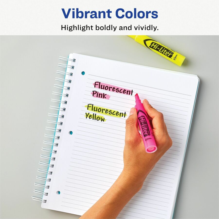 Avery® Hi-Liter(R), Pink and Yellow Highlighters, 24 Total (98189)