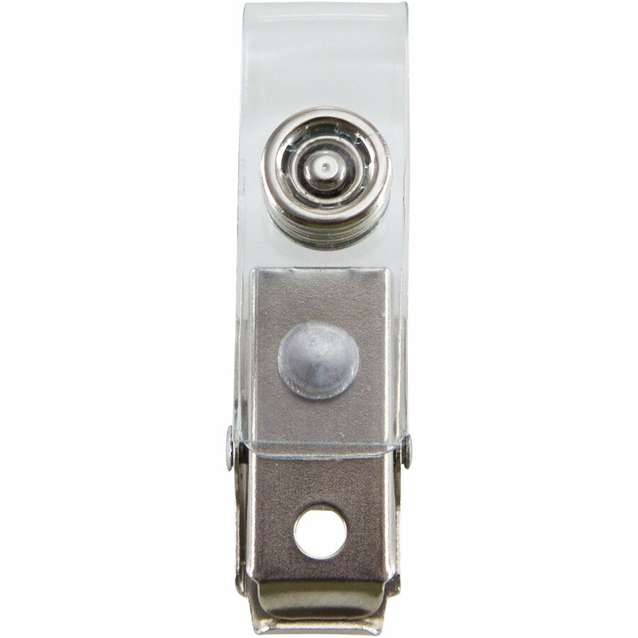 SICURIX Button ID Badge Strap Clips Clip 25 Pack CLEAR (68010)