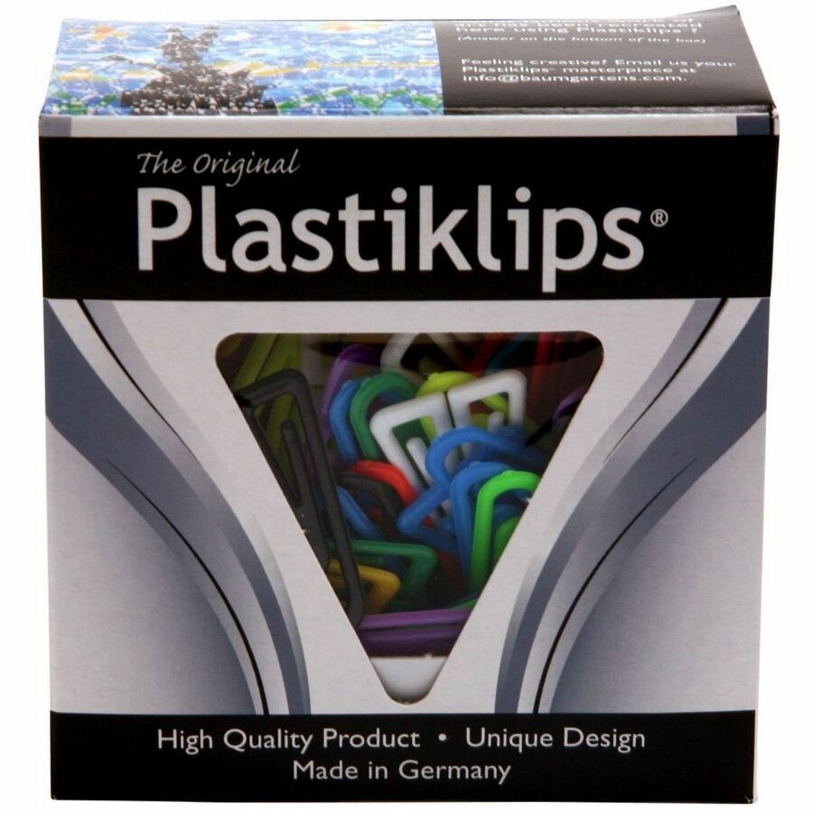 Plastiklips Paper Clips Large Size 200 Pack ASSORTED Colors (LP 0600)