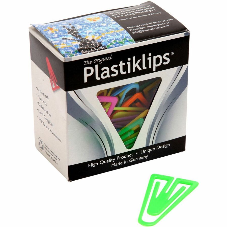 Plastiklips Paper Clips X Large Size 50 Pack ASSORTED Colors (LP-1700)
