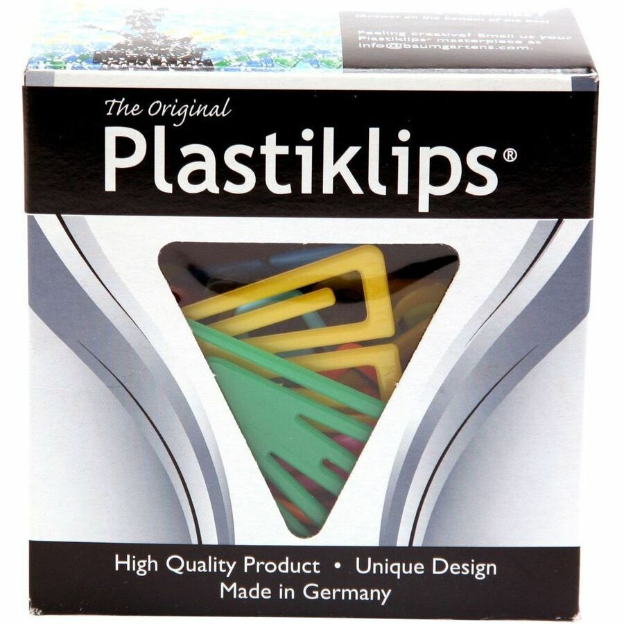 Plastiklips Paper Clips X Large Size 50 Pack ASSORTED Colors (LP-1700)