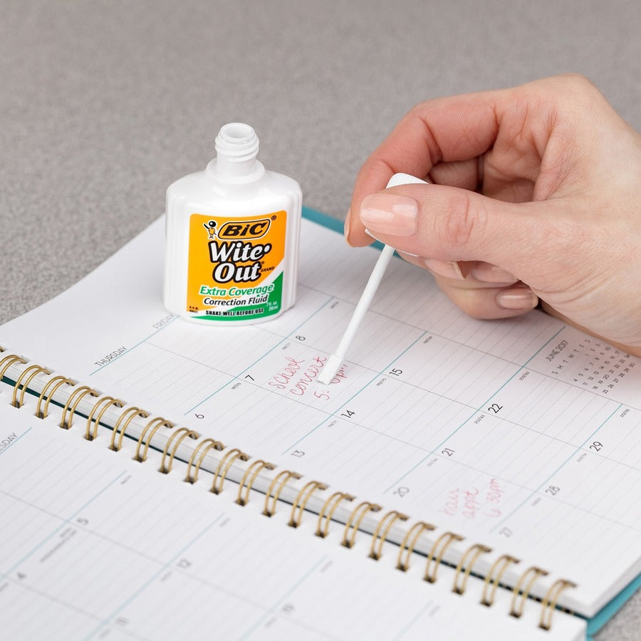 BIC Extra Coverage Correction Fluid, White