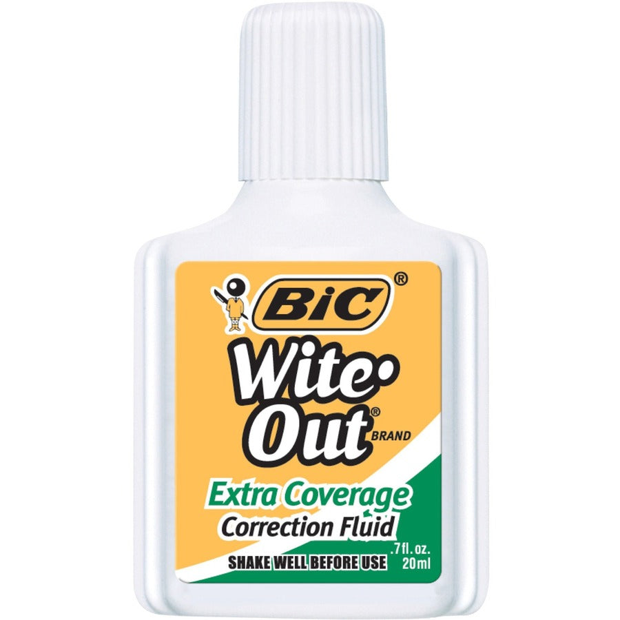 BIC Extra Coverage Correction Fluid, White