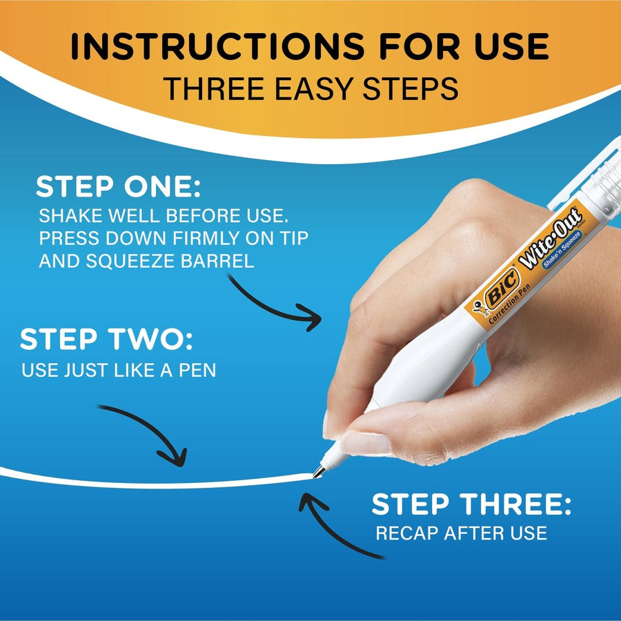 BIC Shake 'n Squeeze Correction Pen, White
