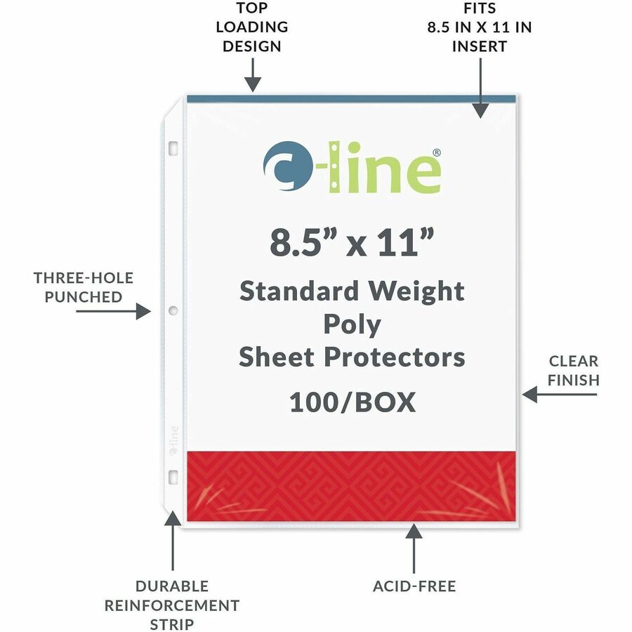 C-Line Poly Top-loading Sheet Protectors