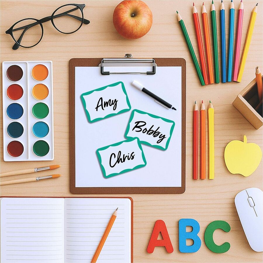 C-Line Self-adhesive Color Border Name Badges