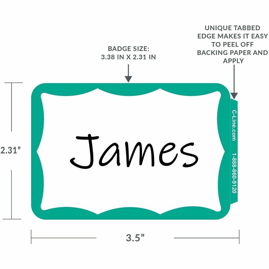 C-Line Self-adhesive Color Border Name Badges