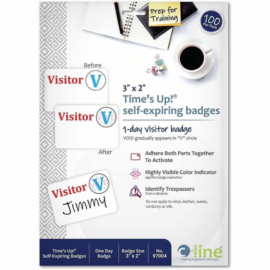 C-Line Time's Up! Peel & Stick Name Badges
