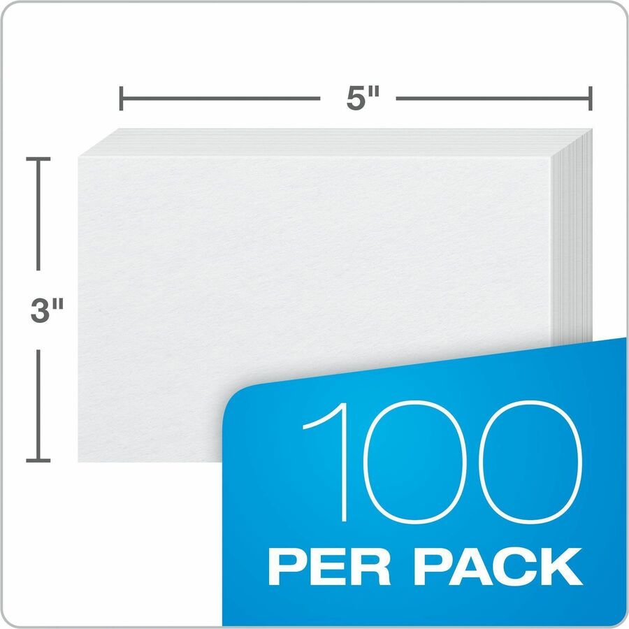 Oxford Blank Index Cards, 3" x 5" , White, 100 Per Pack