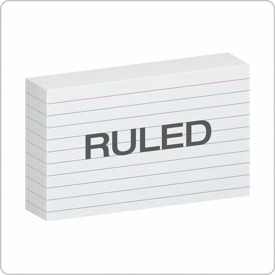 Oxford Ruled Index Cards, 3" x 5" , White, 100 Per Pack