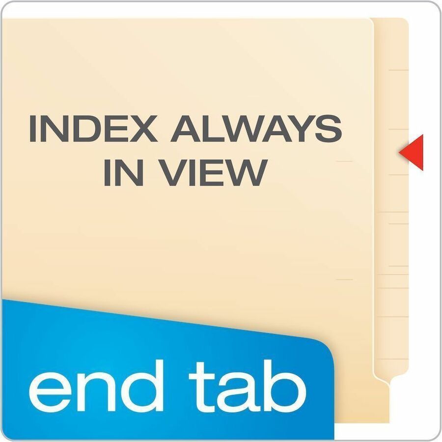 Pendaflex Straight Tab Cut Letter Recycled End Tab File Folder with Fastener