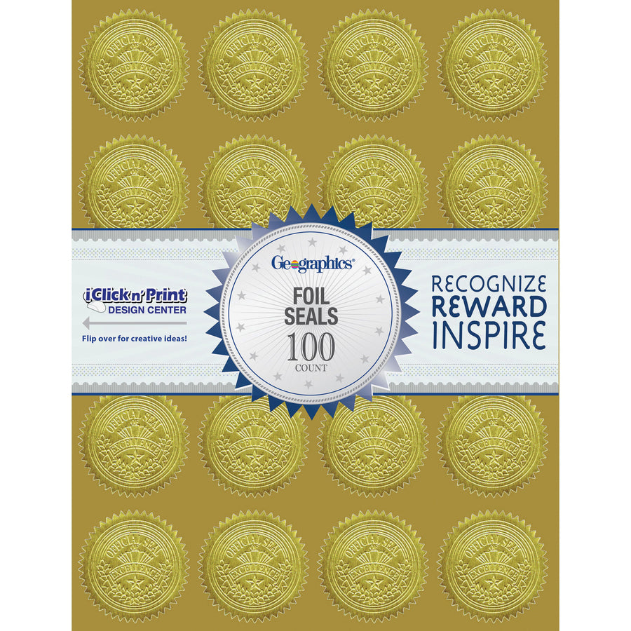 Geographics Gold Embossed Seals