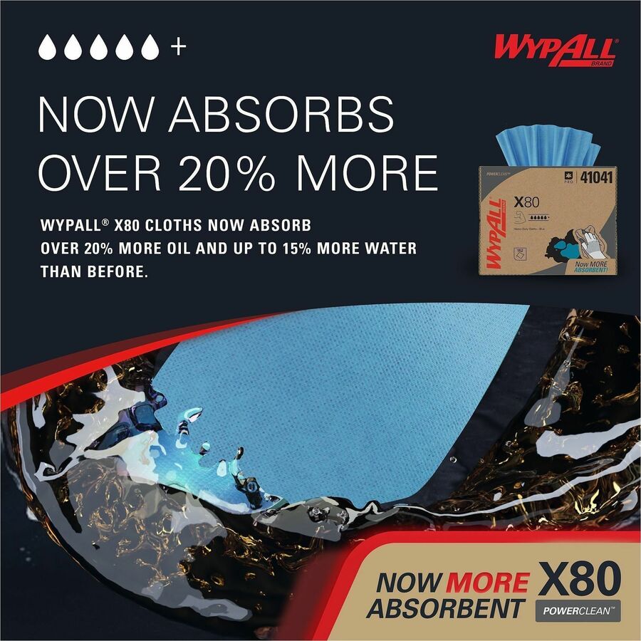 Wypall PowerClean X80 Heavy Duty Cloths - Brag Box