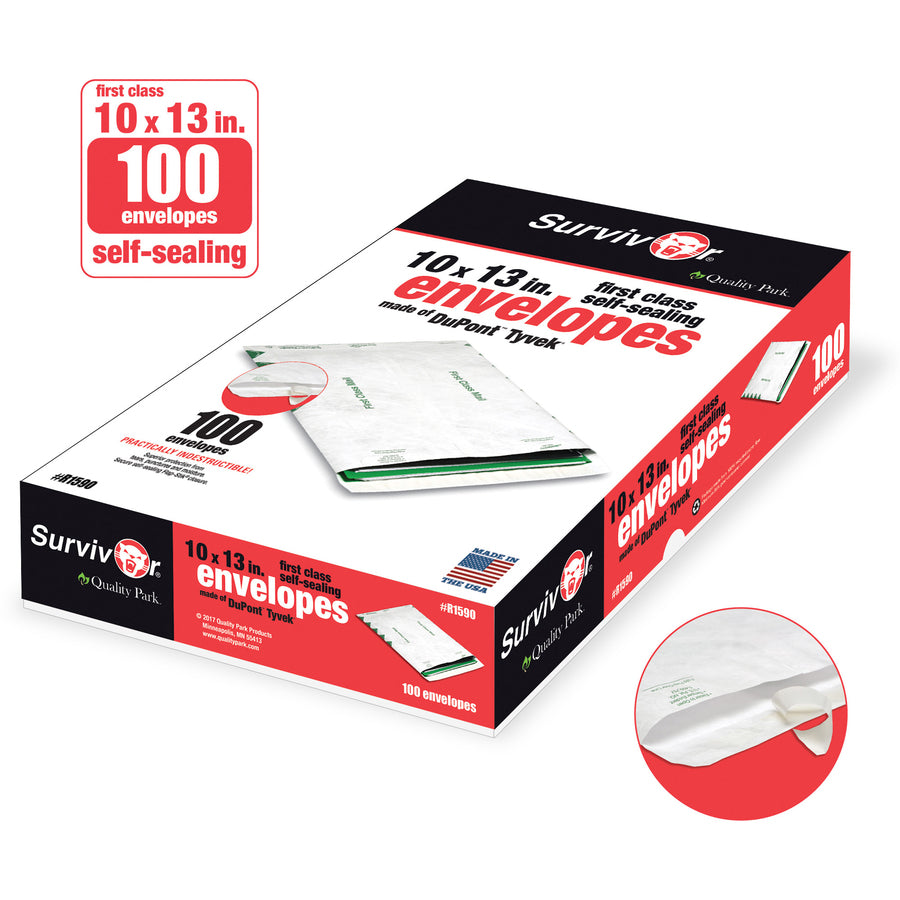 Survivor® 10 x 13 DuPont Tyvek First Class Border Catalog Mailer with Self-Sealing Closure