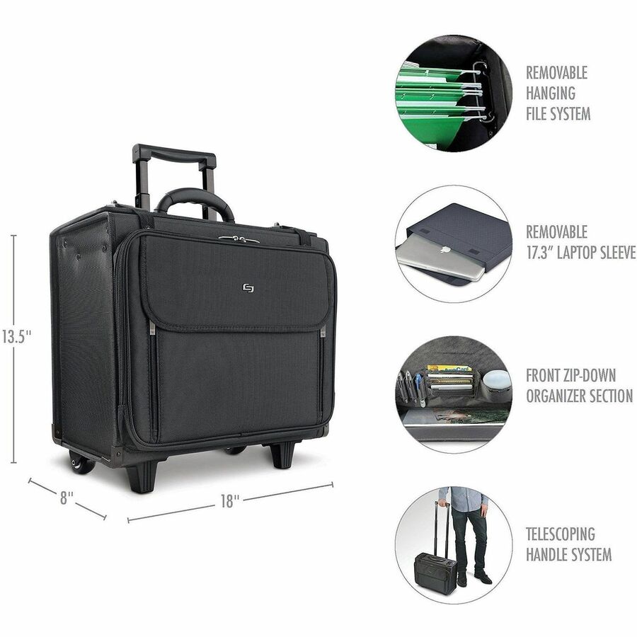 Solo Classic Carrying Case (Roller) for 15.4" to 17" Notebook, Accessories - Black