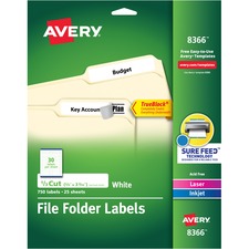 Avery&reg; File Folder Labels - TrueBlock - Sure Feed