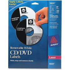 Avery&reg; CD Labels with 100 Spine Labels - Print to the Edge