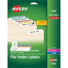 Avery&reg; File Folder Labels - TrueBlock - Sure Feed