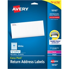 Avery&reg; Easy Peel Return Address Labels - Sure Feed - Print to the Edge