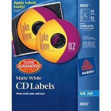 Avery® CD Labels with 80 Spine Labels - Print-to-the-Edge