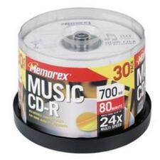 Memorex CD Recordable Media - CD-R - 40x - 700 MB - 30 Pack Spindle