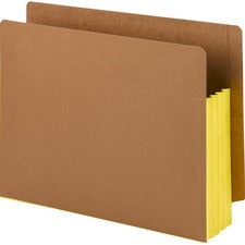 Smead Extra-Wide End Tab File Pockets with Reinforced Tab and Colored Gusset