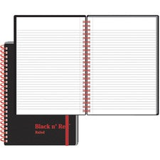 Black n' Red Wirebound Semi - rigid Cover Ruled Notebook - A5