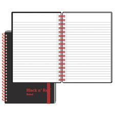 Black n' Red Wirebound Semi - rigid Cover Ruled Notebook - A6