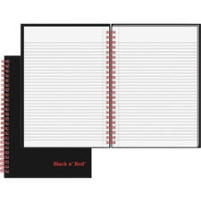 Black n' Red Wirebound Ruled Notebook - A5