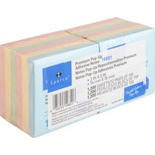 Sparco Fanfold Pop-up Adhesive Pastel Note Pads
