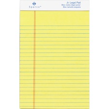 Sparco Junior Legal - Ruled Canary Writing Pads - Jr.Legal