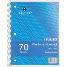 Sparco Wirebound College Ruled Notebooks