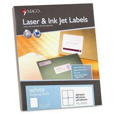 MACO White Laser/Ink Jet Shipping Label