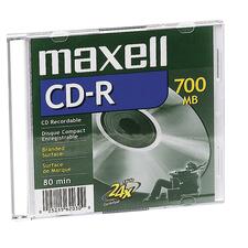 Maxell CD Recordable Media - CD-R - 48x - 700 MB - 1 Pack Slim Jewel Case