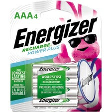 Energizer Recharge Power Plus Rechargeable AAA Batteries, 4 Pack