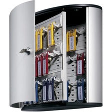 DURABLE&reg; Brushed Aluminum Keyed Lock 36-Key Cabinet