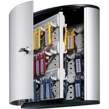 DURABLE&reg; Brushed Aluminum Keyed Lock 54-Key Cabinet