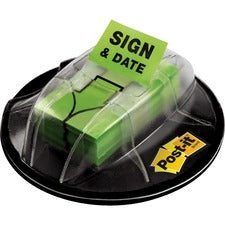 Post-it&reg; 1"W Sign/Date Flags in Desk Grip Dispenser