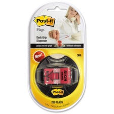 Post-it&reg; 1"W Sign Here Flags in Desk Grip Dispenser