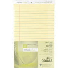 Nature Saver 100% Recycled Canary Legal Ruled Pads - Legal