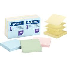 Highland Self-sticking Pastel Pop-up Notepads