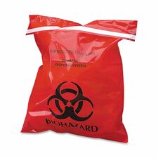 CareTek Stick-On Biohazard Infectious Red Waste Bags