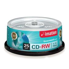 Imation Government CD Rewritable Media - CD-RW - 4x - 700 MB - 25 Pack Spindle