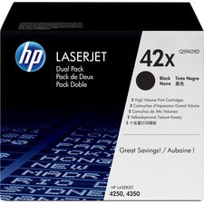 HP 42XD (Q5942XD) Original Toner Cartridge - Dual Pack